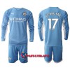 Virallinen Fanipaita + Shortsit Pitkähihainen Manchester City Kevin De Bruyne 17 Kotipelipaita 2021-22 - Lasten